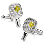 Pickleball Racket Silver Cufflinks - Cufflinks.com - Flyclothing LLC