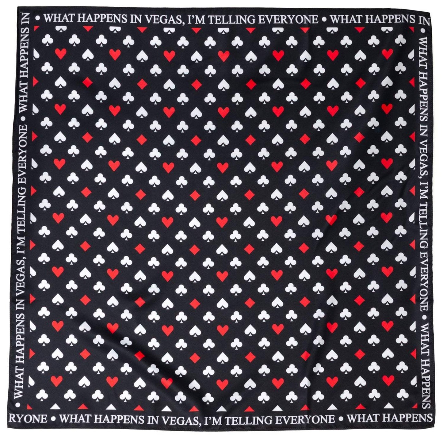 Satin Card Suits Vegas Black Scarf - Cufflinks.com - Flyclothing LLC