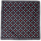 Satin Card Suits Vegas Black Scarf - Cufflinks.com - Flyclothing LLC