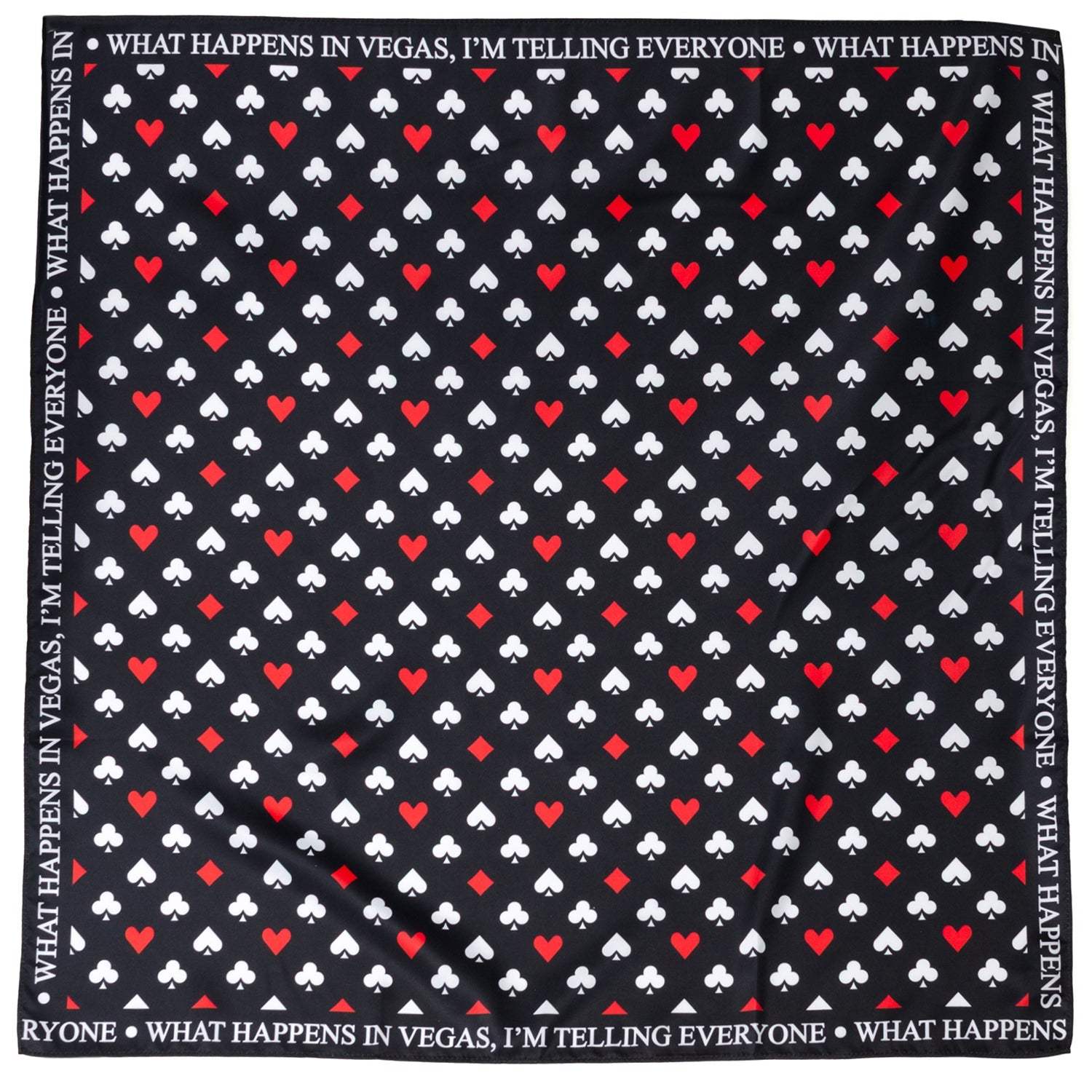 Satin Card Suits Vegas Black Scarf - Cufflinks.com - Flyclothing LLC