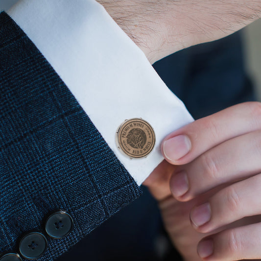 Wine Barrel Metal Cufflinks