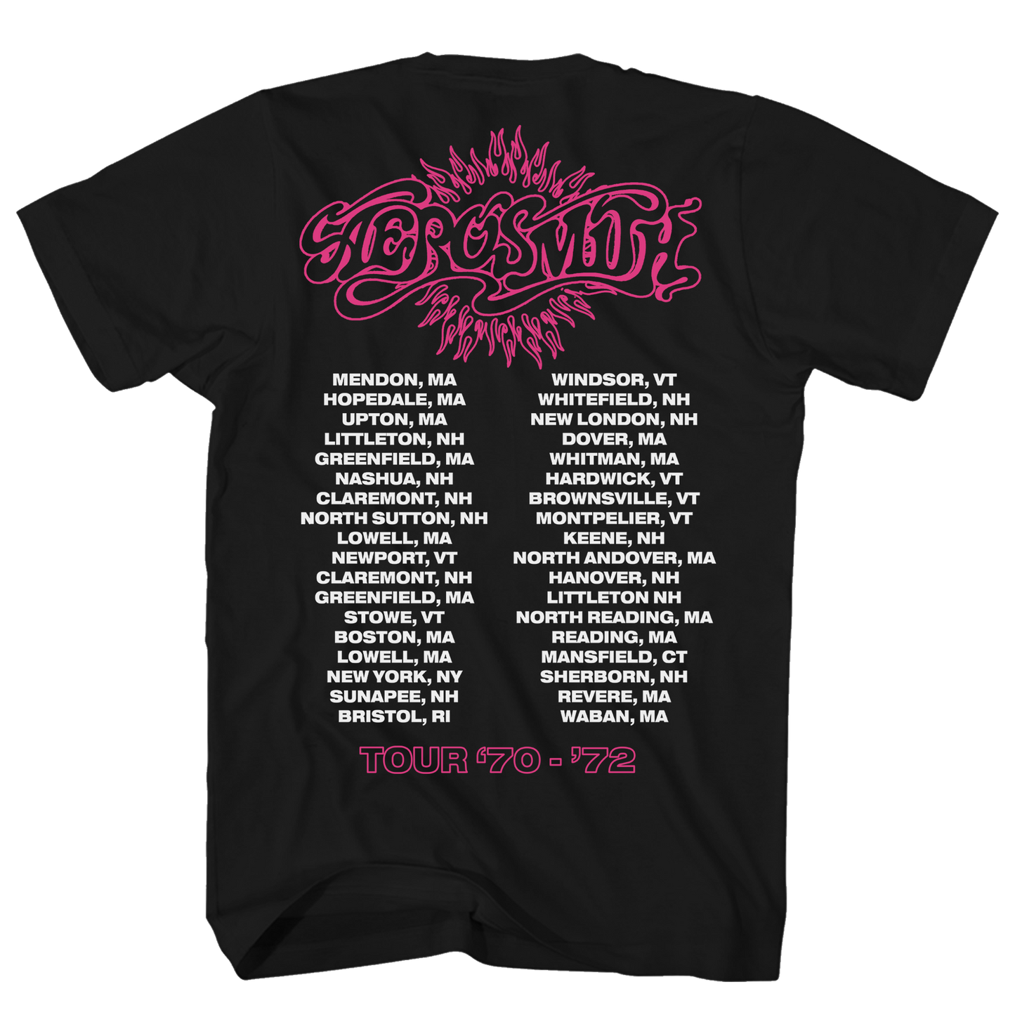 AEROSMITH 1970-72 BLACK TOUR T-SHIRT