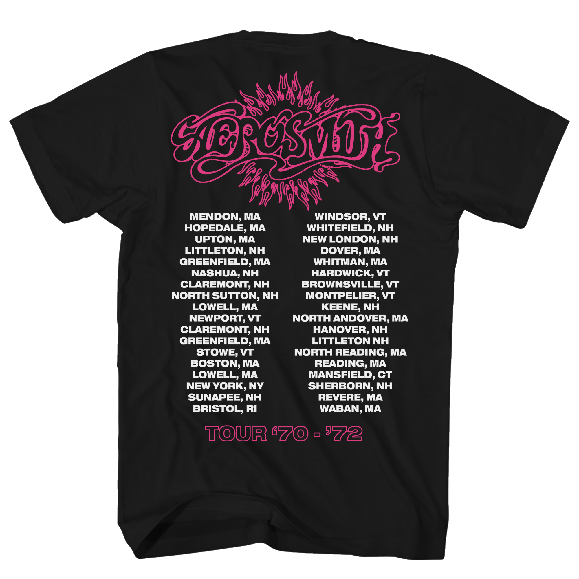 AEROSMITH 1970-72 BLACK TOUR T-SHIRT