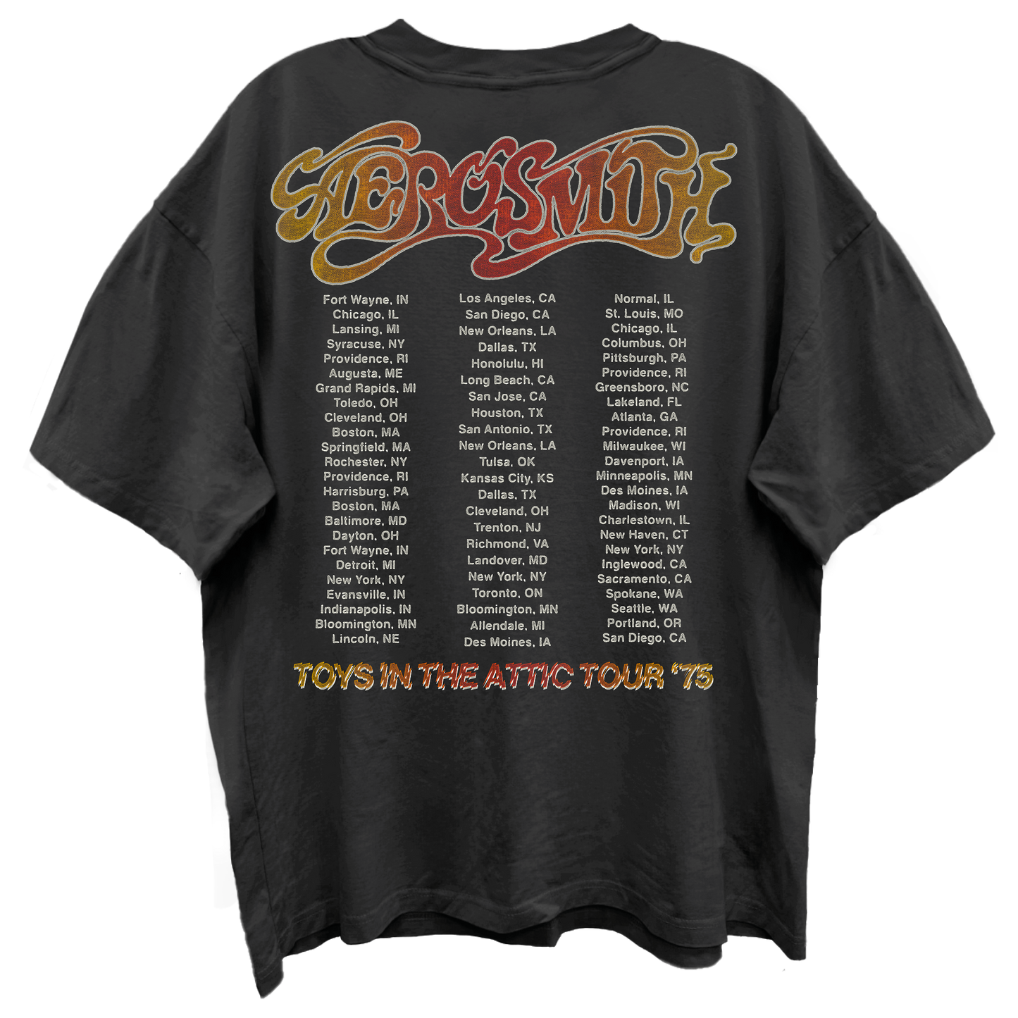 AEROSMITH TOYS IN THE ATTIC 1975 VINTAGE BLACK TOUR T-SHIRT/GIANT VINTAGE