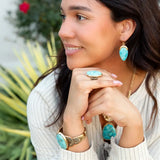 Agave Turquoise and Bronze Statement Cuff Bracelet - Barse Jewelry - Flyclothing LLC