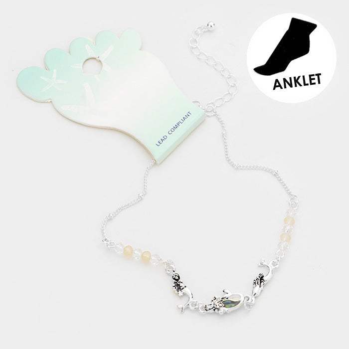 Abalone Mermaid Bead Detailed Anklet - Madeline Love - Flyclothing LLC