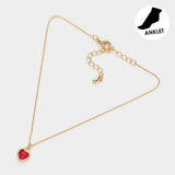Heart Stone Charm Pointed Anklet - Madeline Love - Flyclothing LLC