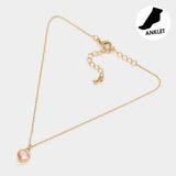 Heart Stone Charm Pointed Anklet - Madeline Love - Flyclothing LLC