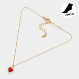 Heart Stone Charm Pointed Anklet - Madeline Love - Flyclothing LLC