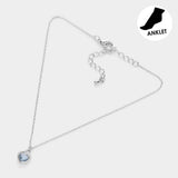 Heart Stone Charm Pointed Anklet - Madeline Love - Flyclothing LLC