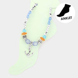 Antique Metal Anchor Charm Beaded Anklet - Madeline Love - Flyclothing LLC