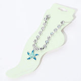 Enamel Starfish Charm Round Stone Anklet - Madeline Love - Flyclothing LLC