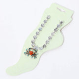 Enamel Crab Charm Round Stone Anklet - Madeline Love - Flyclothing LLC