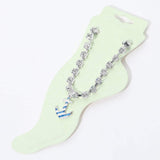 Enamel Anchor Charm Round Stone Anklet - Madeline Love - Flyclothing LLC