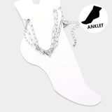 Triple Metal Chain Layered Anklet - Madeline Love - Flyclothing LLC