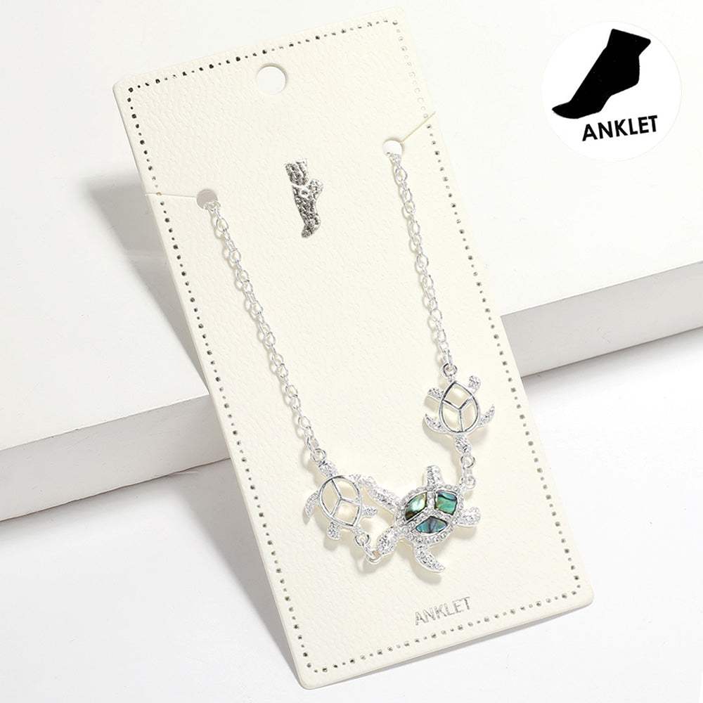 Abalone Turtle Pointed Anklet - Madeline Love - Flyclothing LLC