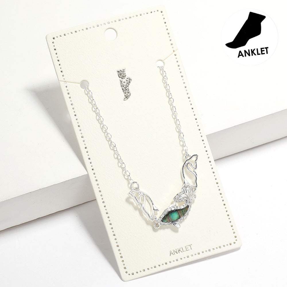 Abalone Dolphin Pointed Anklet - Madeline Love - Flyclothing LLC