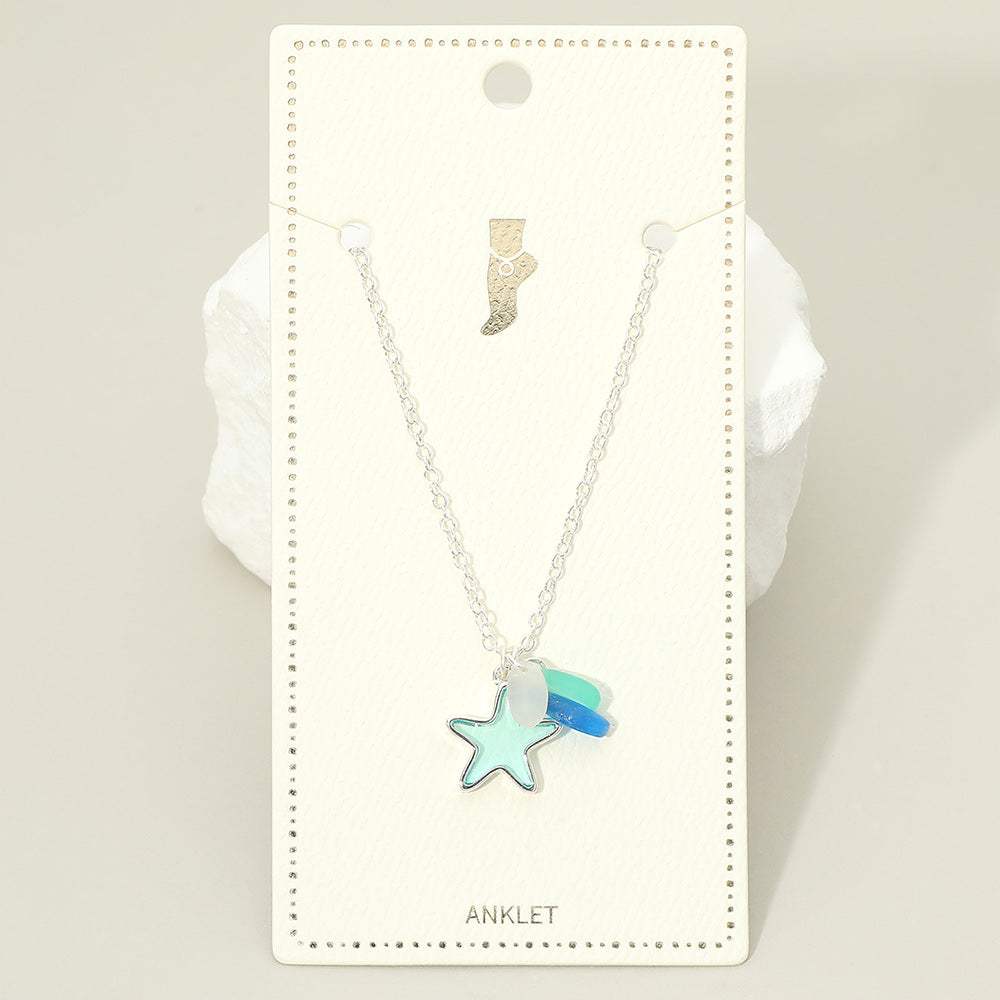 Sea Glass Starfish Charm Anklet - Madeline Love - Flyclothing LLC