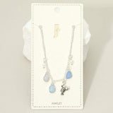 Lobster Sea Glass Pearl Charm Station Anklet - Madeline Love - Flyclothing LLC
