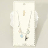 Lobster Sea Glass Pearl Charm Station Anklet - Madeline Love - Flyclothing LLC