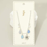 Octopus Sea Glass Pearl Charm Station Anklet - Madeline Love - Flyclothing LLC