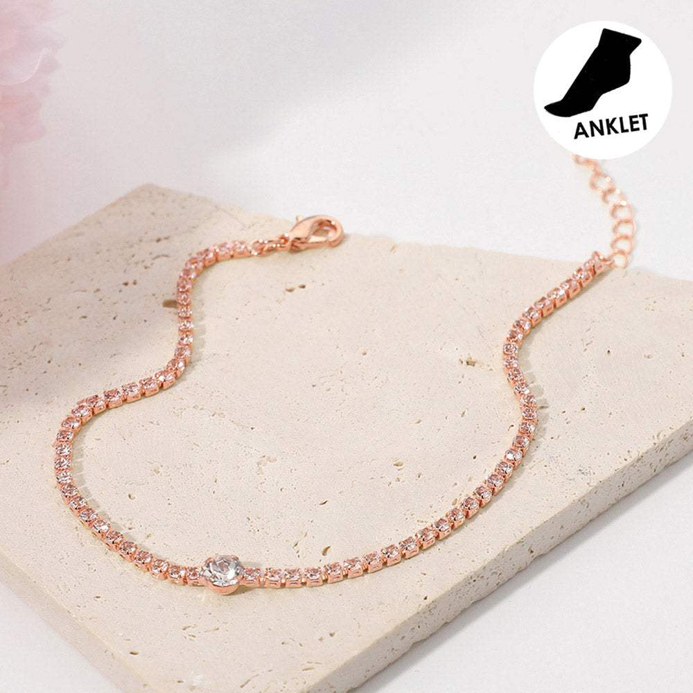 Rhinestone Cluster Evening Anklet - Madeline Love - Flyclothing LLC