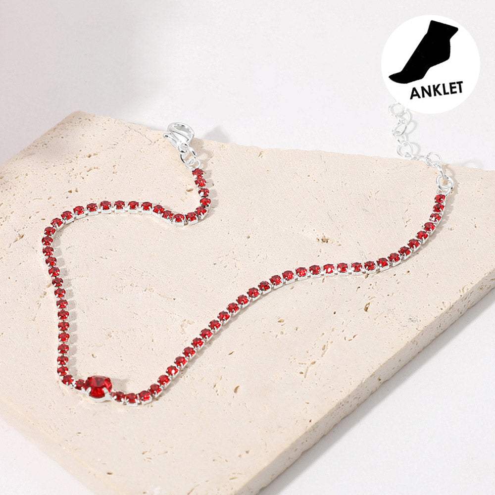 Rhinestone Cluster Evening Anklet - Madeline Love - Flyclothing LLC