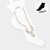Teardrop Stone Accented Evening Anklet - Madeline Love - Flyclothing LLC
