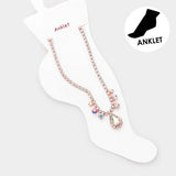 Teardrop Stone Accented Evening Anklet - Madeline Love - Flyclothing LLC