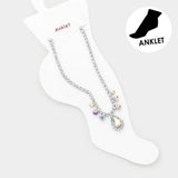 Teardrop Stone Accented Evening Anklet - Madeline Love - Flyclothing LLC