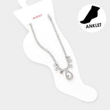 Teardrop Stone Accented Evening Anklet - Madeline Love - Flyclothing LLC
