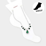 Teardrop Stone Accented Evening Anklet - Madeline Love - Flyclothing LLC