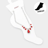 Teardrop Stone Accented Evening Anklet - Madeline Love - Flyclothing LLC