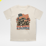 RED WHITE AND RUMBLE TEE - VINTAGE CREAM