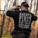 America First Blue Collar Second Men's T-Shirt - DIRTY COWBOY USA - Flyclothing LLC