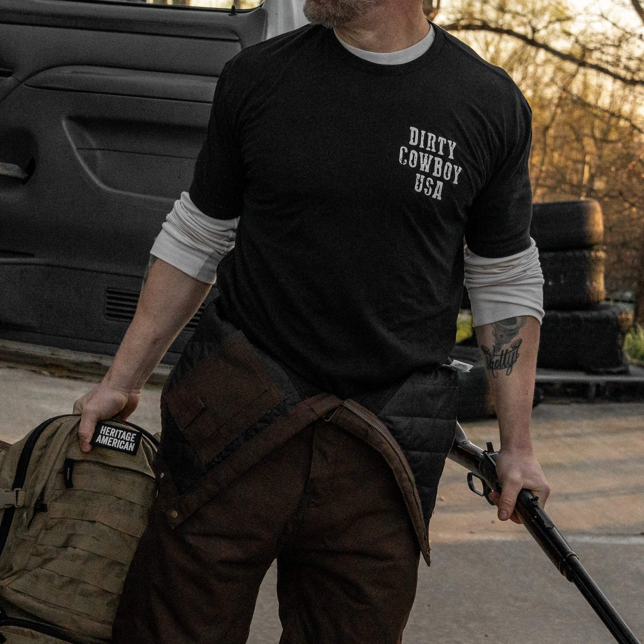 America First Blue Collar Second Men's T-Shirt - DIRTY COWBOY USA - Flyclothing LLC