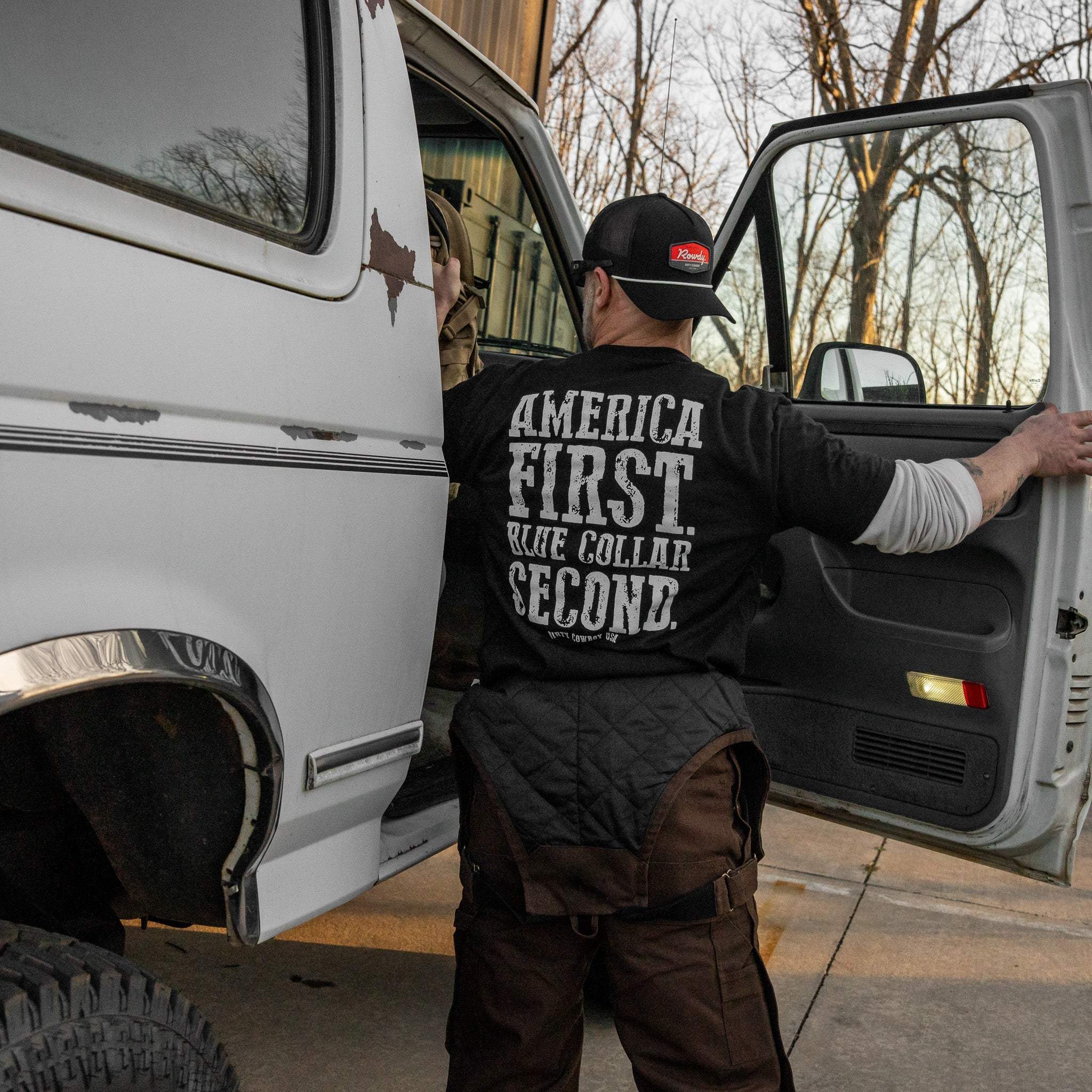 America First Blue Collar Second Men's T-Shirt - DIRTY COWBOY USA - Flyclothing LLC