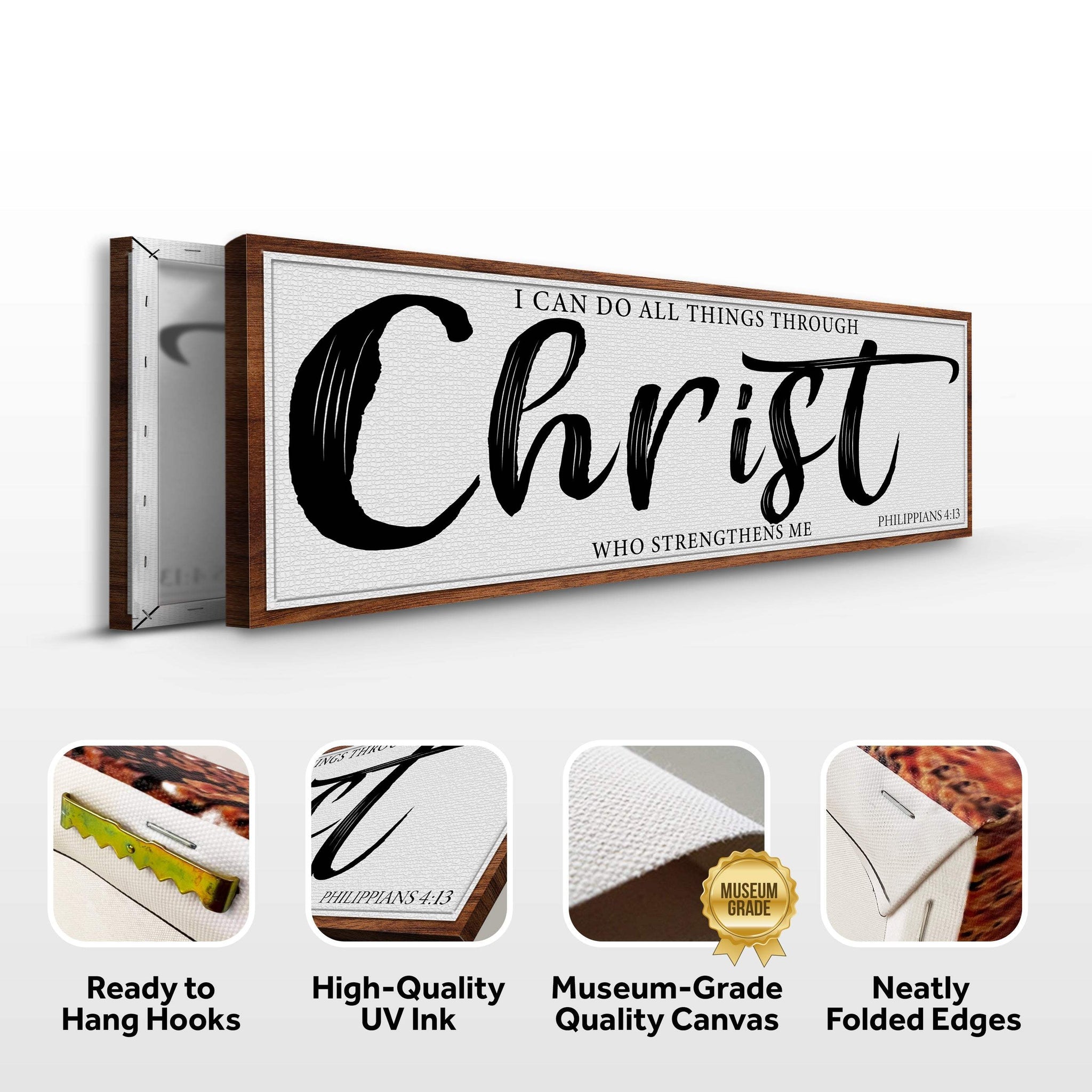 I Can Do All Things Through Christ Who Strengthens Me Faith Sign II - Tailored Canvases - Flyclothing LLC