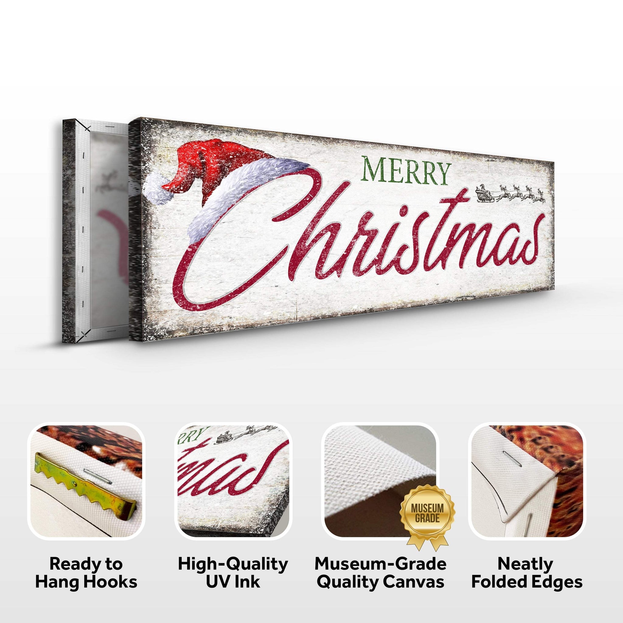 Vintage Merry Christmas Sign IV - Tailored Canvases - Flyclothing LLC