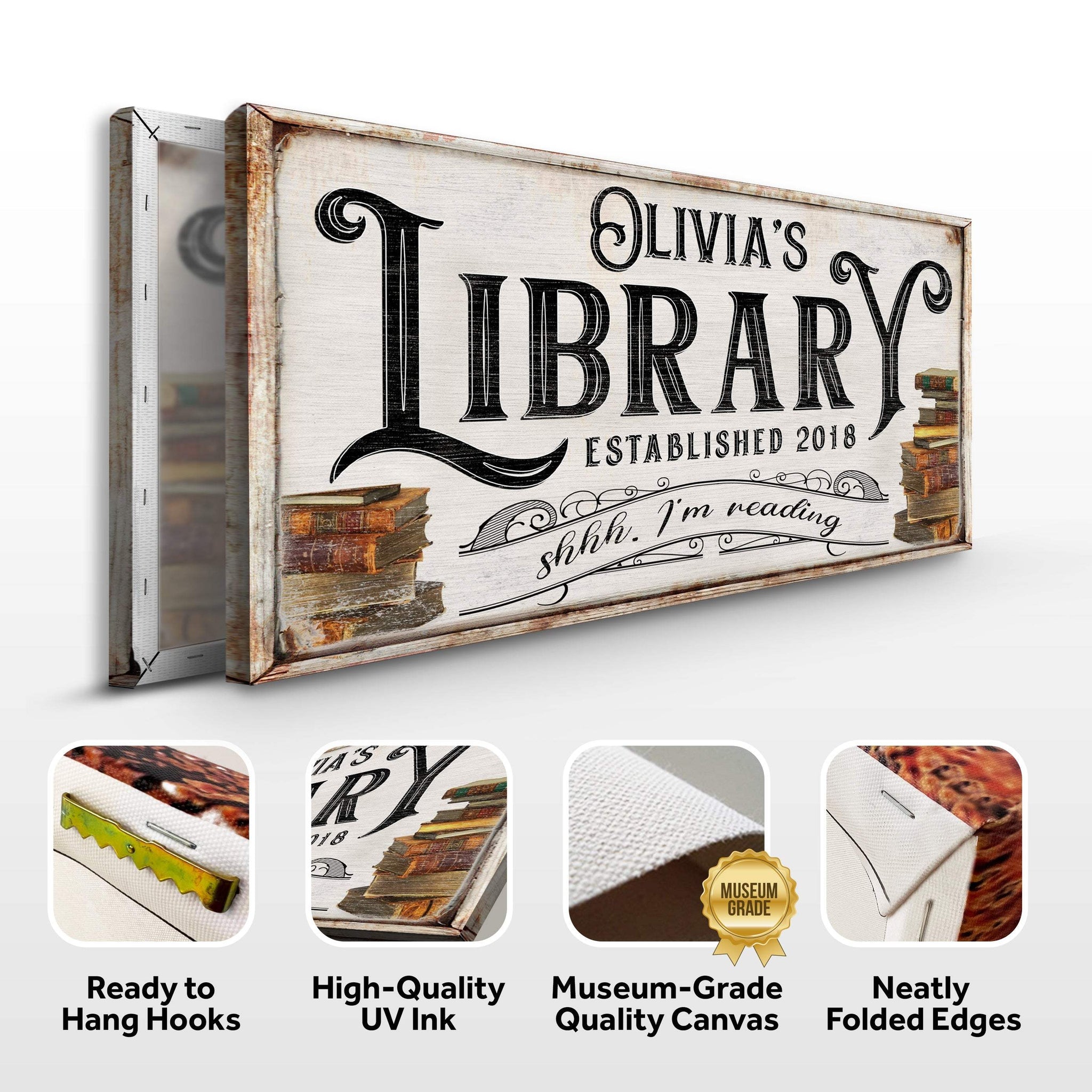 Shhh I'm Reading Library Sign - Tailored Canvases - Flyclothing LLC