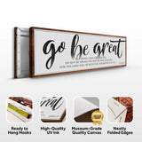 Go Be Great, Joshua 1:9 Faith Sign - Tailored Canvases - Flyclothing LLC