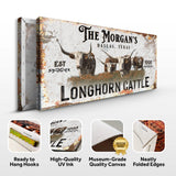 Personalized Long Horn Cattle Sign II - Tailored Canvases - Flyclothing LLC