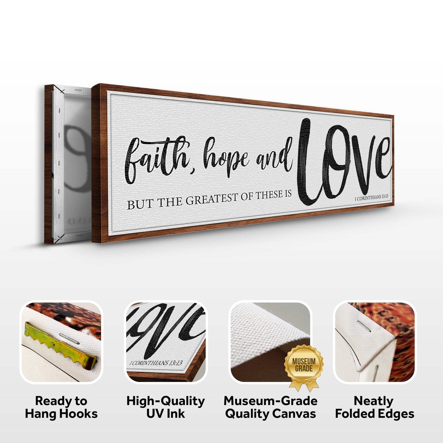 Faith Hope And Love 1 Corinthians 13:13 Faith Sign II - Tailored Canvases - Flyclothing LLC