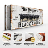 Personalized Black Angus Cattle Sign II - Tailored Canvases - Flyclothing LLC