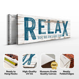 Relax You're on Lake Time Sign - Tailored Canvases - Flyclothing LLC