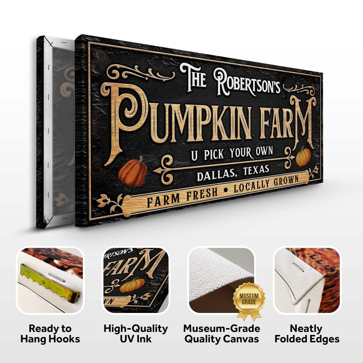 Personalized Pumpkin Farm Halloween Sign - Tailored Canvases - Flyclothing LLC
