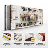 Personalized Highland Cattle Sign III - Tailored Canvases - Flyclothing LLC