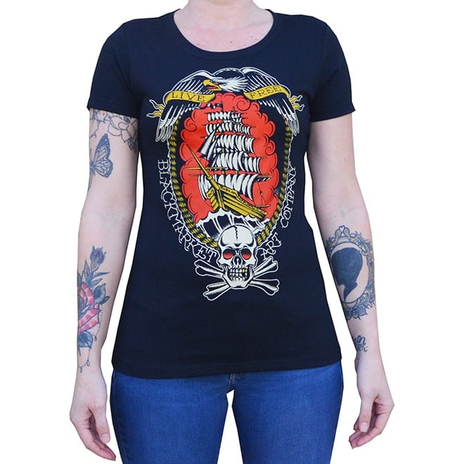 Black Market Art Company Live Free Women's Loose Neck T-Shirt