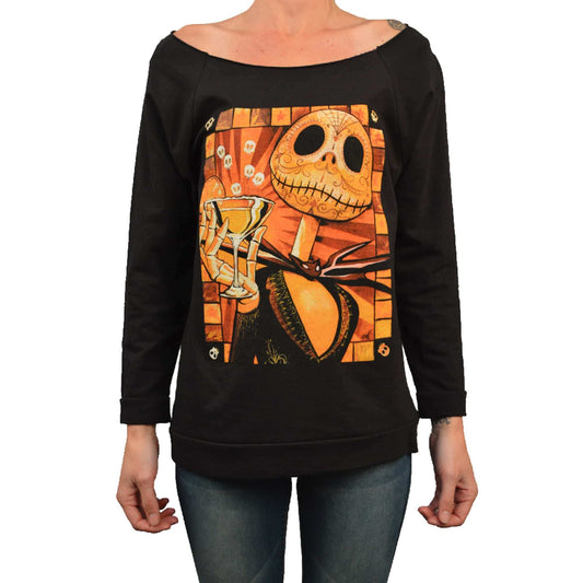 Black Market Art Company Womens Jack Celebrates Unfinished Scoop Neck Sweatshirt - Black Market Art Company - Flyclothing LLC