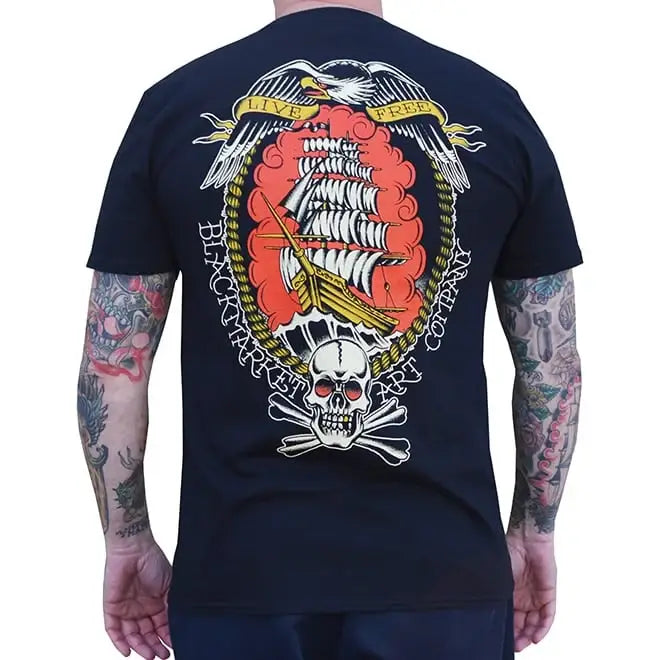 Black Market Art Company Live Free Men's T-Shirt - Black Market Art Company - Flyclothing LLC